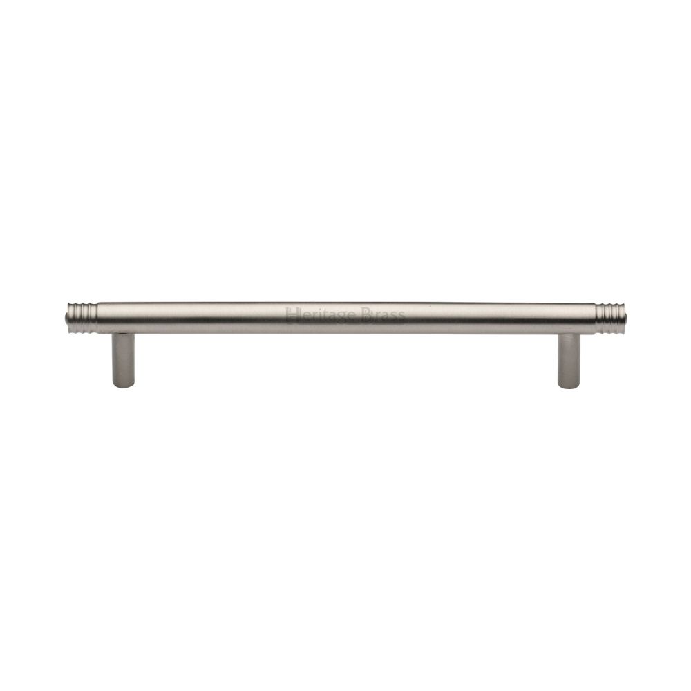 This is an image of a Heritage Brass - Cabinet Pull Contour Design 160mm CTC Satin Nickel Finish, v4446-160-sn that is available to order from T.H Wiggans Ironmongery in Kendal.