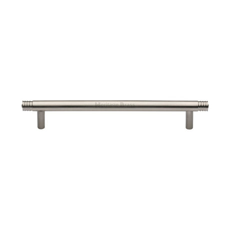 This is an image of a Heritage Brass - Cabinet Pull Contour Design 160mm CTC Satin Nickel Finish, v4446-160-sn that is available to order from T.H Wiggans Ironmongery in Kendal.