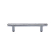 This is an image of a Heritage Brass - Cabinet Pull Contour Design 96mm CTC Satin Chrome finish, v4446-96-sc that is available to order from T.H Wiggans Ironmongery in Kendal.