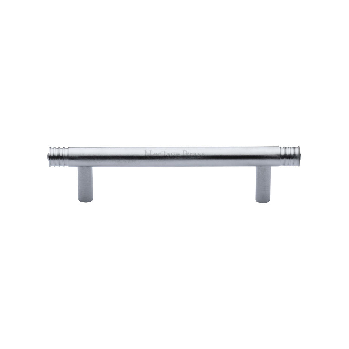 This is an image of a Heritage Brass - Cabinet Pull Contour Design 96mm CTC Satin Chrome finish, v4446-96-sc that is available to order from T.H Wiggans Ironmongery in Kendal.