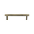 This is an image of a Heritage Brass - Cabinet Pull Partial Knurled Design 96mm CTC Antique Brass Finish, v4461-96-at that is available to order from T.H Wiggans Ironmongery in Kendal.