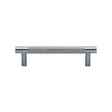 This is an image of a Heritage Brass - Cabinet Pull Partial Knurl Design 96mm CTC Satin Chrome finish, v4461-96-sc that is available to order from T.H Wiggans Ironmongery in Kendal.