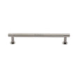 This is an image of a Heritage Brass - Cabinet Pull Partial Knurled Design with Rose 160mm CTC Polished Ni, v4462-160-pnf that is available to order from T.H Wiggans Ironmongery in Kendal.