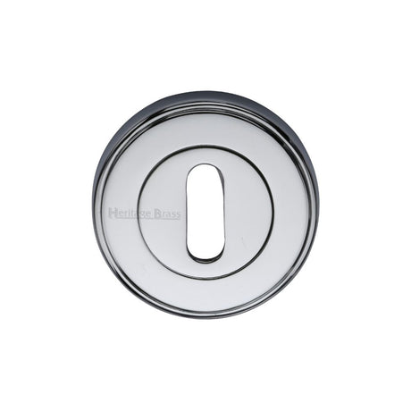 This is an image of a Heritage Brass - Key Escutcheon Polished Chrome Finish, v5000-pc that is available to order from T.H Wiggans Ironmongery in Kendal.