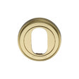 This is an image of a Heritage Brass - Oval Profile Cylinder Escutcheon Satin Brass Finish, v5010-sb that is available to order from T.H Wiggans Ironmongery in Kendal.