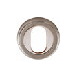 This is an image of a Heritage Brass - Oval Profile Cylinder Escutcheon Satin Nickel Finish, v5010-sn that is available to order from T.H Wiggans Ironmongery in Kendal.