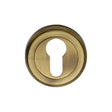 This is an image of a Heritage Brass - Euro Profile Cylinder Escutcheon Antique Brass Finish, v5020-at that is available to order from T.H Wiggans Ironmongery in Kendal.