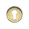This is an image of a Heritage Brass - Euro Profile Cylinder Escutcheon Polished Brass Finish, v5020-pb that is available to order from T.H Wiggans Ironmongery in Kendal.
