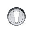 This is an image of a Heritage Brass - Euro Profile Cylinder Escutcheon Polished Chrome Finish, v5020-pc that is available to order from T.H Wiggans Ironmongery in Kendal.