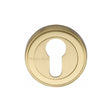 This is an image of a Heritage Brass - Euro Profile Cylinder Escutcheon Satin Brass Finish, v5020-sb that is available to order from T.H Wiggans Ironmongery in Kendal.
