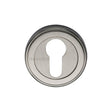 This is an image of a Heritage Brass - Euro Profile Cylinder Escutcheon Satin Nickel Finish, v5020-sn that is available to order from T.H Wiggans Ironmongery in Kendal.