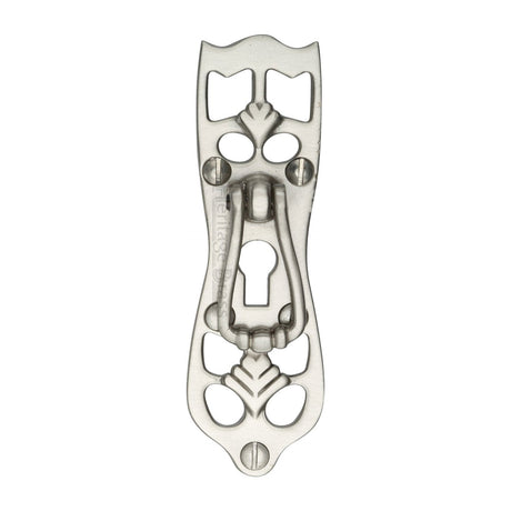 This is an image of a Heritage Brass - Cabinet Pull Ornate Design Satin Nickel Finish, v5023-sn that is available to order from T.H Wiggans Ironmongery in Kendal.