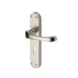 This is an image of a Heritage Brass - Door Handle Lever Lock Gloucester Design Satin Nickel Finish, v6050-sn that is available to order from T.H Wiggans Ironmongery in Kendal.