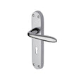 This is an image of a Heritage Brass - Door Handle Lever Lock Sutton Design Polished Chrome Finish, v6052-pc that is available to order from T.H Wiggans Ironmongery in Kendal.