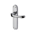 This is an image of a Heritage Brass - Door Handle Lever Latch Gloucester Design Polished Chrome Finish, v6060-pc that is available to order from T.H Wiggans Ironmongery in Kendal.