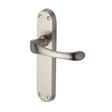 This is an image of a Heritage Brass - Door Handle Lever Latch Gloucester Design Satin Nickel Finish, v6060-sn that is available to order from T.H Wiggans Ironmongery in Kendal.