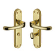 This is an image of a Heritage Brass - Door Handle for Bathroom Gloucester Design Polished Brass Finish, v6070-pb that is available to order from T.H Wiggans Ironmongery in Kendal.