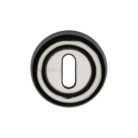 This is an image of a Heritage Brass - Key Escutcheon Polished Nickel Finish, v6722-pnf that is available to order from T.H Wiggans Ironmongery in Kendal.