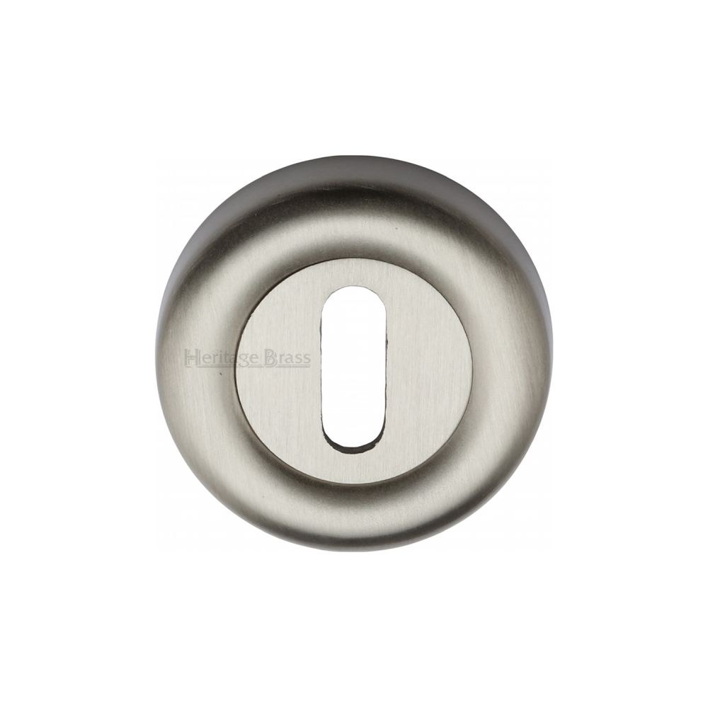 This is an image of a Heritage Brass - Key Escutcheon Satin Nickel Finish, v6722-sn that is available to order from T.H Wiggans Ironmongery in Kendal.