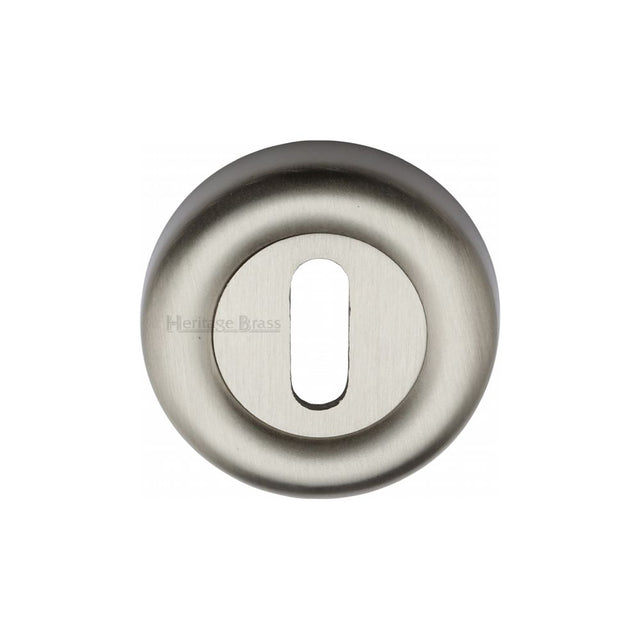 This is an image of a Heritage Brass - Key Escutcheon Satin Nickel Finish, v6722-sn that is available to order from T.H Wiggans Ironmongery in Kendal.