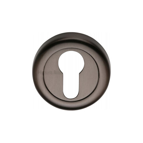 This is an image of a Heritage Brass - Euro Profile Cylinder Escutcheon Matt Bronze Finish, v6724-mb that is available to order from T.H Wiggans Ironmongery in Kendal.