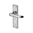 This is an image of a Heritage Brass - Door Handle Lever Lock Windsor Design Polished Chrome Finish, v700-pc that is available to order from T.H Wiggans Ironmongery in Kendal.