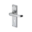 This is an image of a Heritage Brass - Door Handle Lever Lock Windsor Design Satin Chrome Finish, v700-sc that is available to order from T.H Wiggans Ironmongery in Kendal.