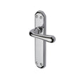 This is an image of a Heritage Brass - Door Handle Lever Latch Charlbury Design Polished Chrome Finish, v7060-pc that is available to order from T.H Wiggans Ironmongery in Kendal.