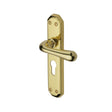 This is an image of a Heritage Brass - Door Handle for Euro Profile Plate Charlbury Design Polished Brass, v7066-48-pb that is available to order from T.H Wiggans Ironmongery in Kendal.