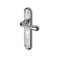 This is an image of a Heritage Brass - Door Handle for Euro Profile Plate Charlbury Design Polished Chrome, v7066-48-pc that is available to order from T.H Wiggans Ironmongery in Kendal.