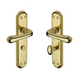 This is an image of a Heritage Brass - Door Handle for Bathroom Charlbury Design Polished Brass Finish, v7070-pb that is available to order from T.H Wiggans Ironmongery in Kendal.