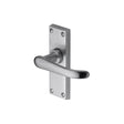 This is an image of a Heritage Brass - Door Handle Lever Latch Windsor Short Design Satin Chrome Finish, v710-sc that is available to order from T.H Wiggans Ironmongery in Kendal.
