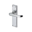 This is an image of a Heritage Brass - Door Handle Lever Latch Windsor Design Satin Chrome Finish, v713-sc that is available to order from T.H Wiggans Ironmongery in Kendal.