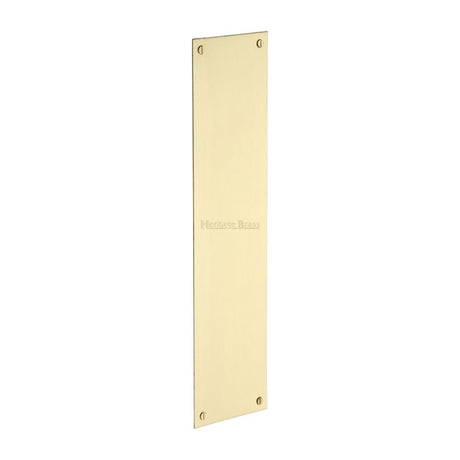 This is an image of a Heritage Brass - Fingerplate 350 x 76mm - Satin Brass Finish, v740-350-sb that is available to order from T.H Wiggans Ironmongery in Kendal.