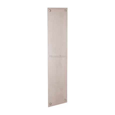 This is an image of a Heritage Brass - Fingerplate 350 x 76mm - Satin Nickel Finish, v740-350-sn that is available to order from T.H Wiggans Ironmongery in Kendal.