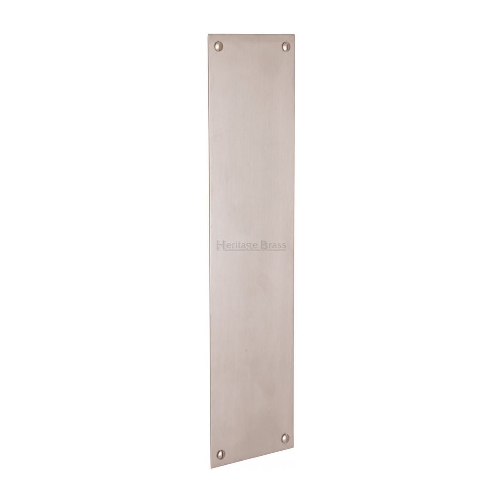 This is an image of a Heritage Brass - Fingerplate 305 x 76mm - Satin Nickel Finish, v740-305-sn that is available to order from T.H Wiggans Ironmongery in Kendal.