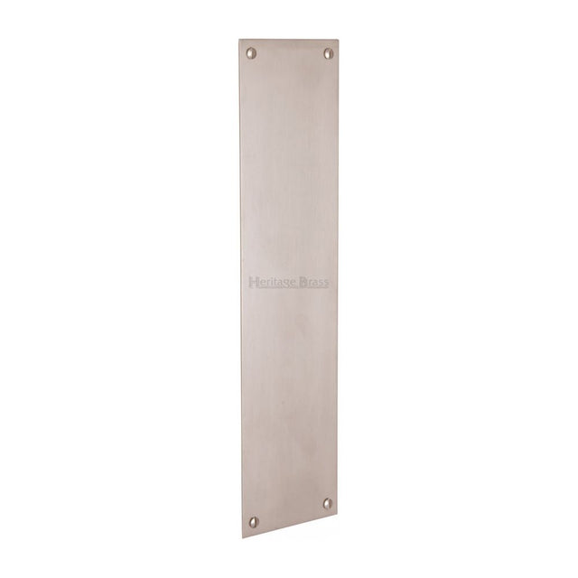 This is an image of a Heritage Brass - Fingerplate 305 x 76mm - Satin Nickel Finish, v740-305-sn that is available to order from T.H Wiggans Ironmongery in Kendal.