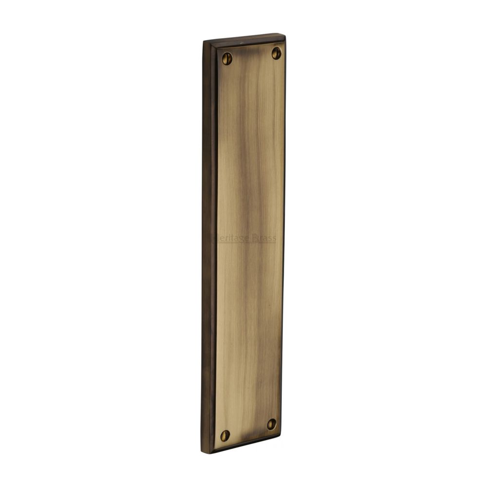 This is an image of a Heritage Brass - Fingerplate 282 x 63mm - Antique Brass Finish, v743-at that is available to order from T.H Wiggans Ironmongery in Kendal.