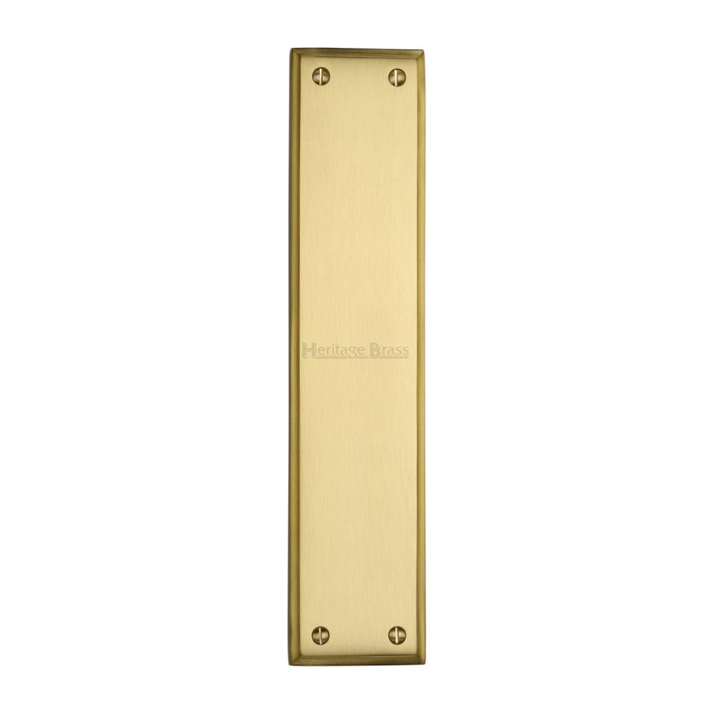 This is an image of a Heritage Brass - Fingerplate 282 x 63mm - Satin Brass Finish, v743-sb that is available to order from T.H Wiggans Ironmongery in Kendal.