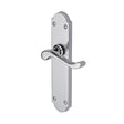 This is an image of a Heritage Brass - Door Handle Lever Latch Savoy Long Design Polished Chrome Finish, v760-pc that is available to order from T.H Wiggans Ironmongery in Kendal.