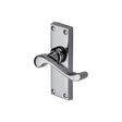 This is an image of a Heritage Brass - Door Handle Lever Latch Bedford Short Design Polished Chrome Finish, v800-pc that is available to order from T.H Wiggans Ironmongery in Kendal.