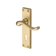 This is an image of a Heritage Brass - Door Handle Lever Lock Bedford Design Satin Brass Finish, v810-sb that is available to order from T.H Wiggans Ironmongery in Kendal.