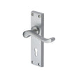 This is an image of a Heritage Brass - Door Handle Lever Lock Bedford Design Satin Chrome Finish, v810-sc that is available to order from T.H Wiggans Ironmongery in Kendal.
