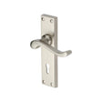 This is an image of a Heritage Brass - Door Handle Lever Lock Bedford Design Satin Nickel Finish, v810-sn that is available to order from T.H Wiggans Ironmongery in Kendal.