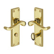 This is an image of a Heritage Brass - Door Handle for Bathroom Bedford Design Polished Brass Finish, v815-pb that is available to order from T.H Wiggans Ironmongery in Kendal.