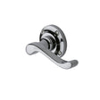 This is an image of a Heritage Brass - Door Handle Lever Latch on 57mm Round Rose Bedford Design Polished, v820-pc that is available to order from T.H Wiggans Ironmongery in Kendal.