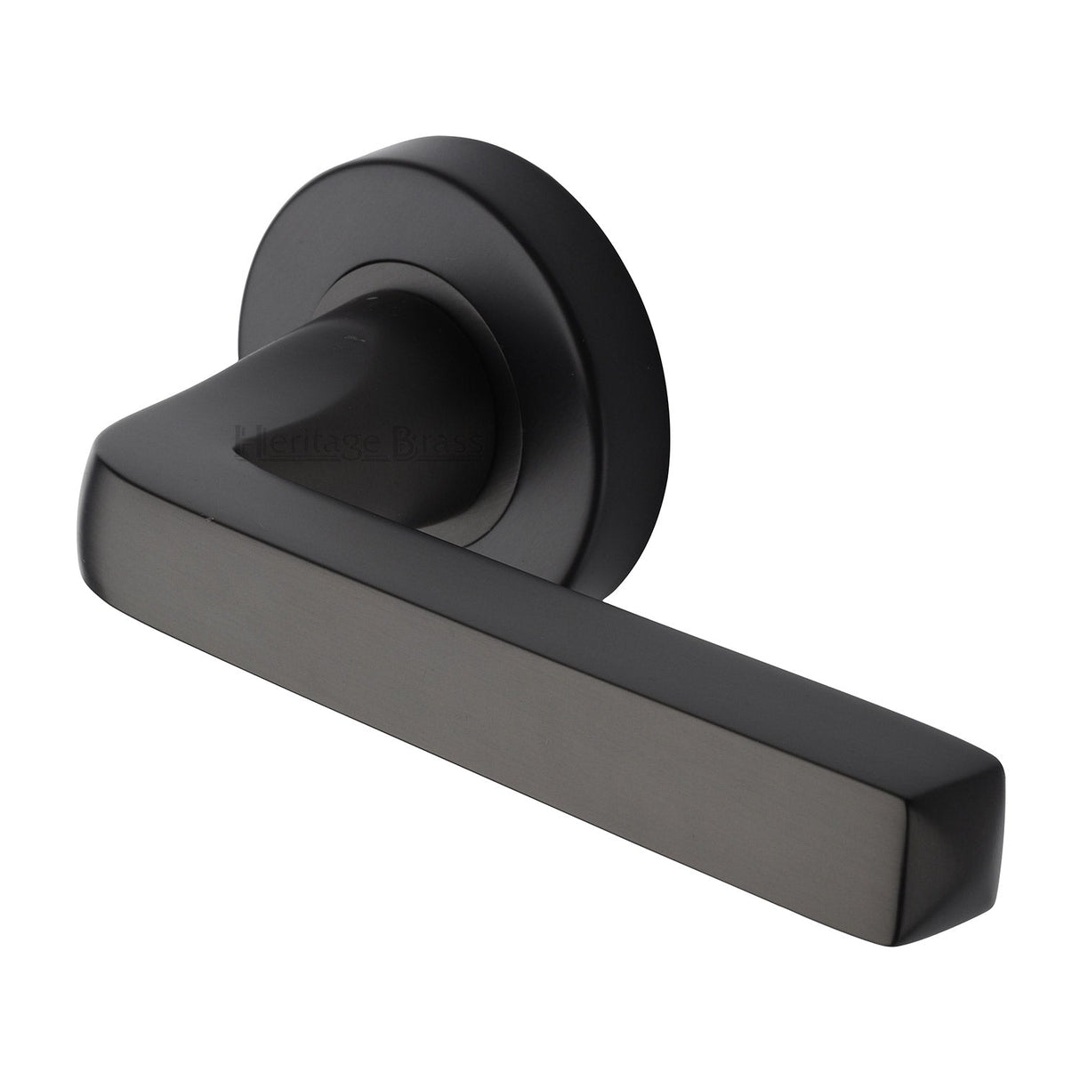 This is an image of a Heritage Brass - Alessa Door Handle on Round Rose Matt Bronze finish, v8300-mb that is available to order from T.H Wiggans Ironmongery in Kendal.