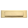 This is an image of a Heritage Brass - Gravity Letterplate 280 x 80mm - Polished Brass Finish, v842-pb that is available to order from T.H Wiggans Ironmongery in Kendal.