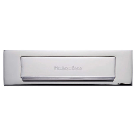 This is an image of a Heritage Brass - Gravity Letterplate 280 x 80mm - Polished Chrome Finish, v842-pc that is available to order from T.H Wiggans Ironmongery in Kendal.