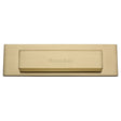 This is an image of a Heritage Brass - Gravity Letterplate 280 x 80mm - Satin Brass Finish, v842-sb that is available to order from T.H Wiggans Ironmongery in Kendal.